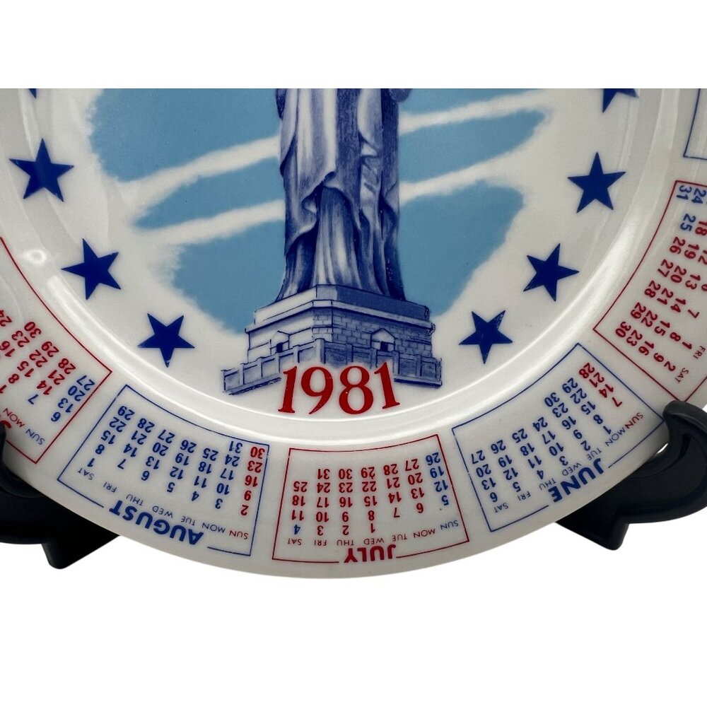 1981 Land of Liberty Calendar Plate Spencer Gifts Series VI 9" Patriotic - Picture 5 of 6